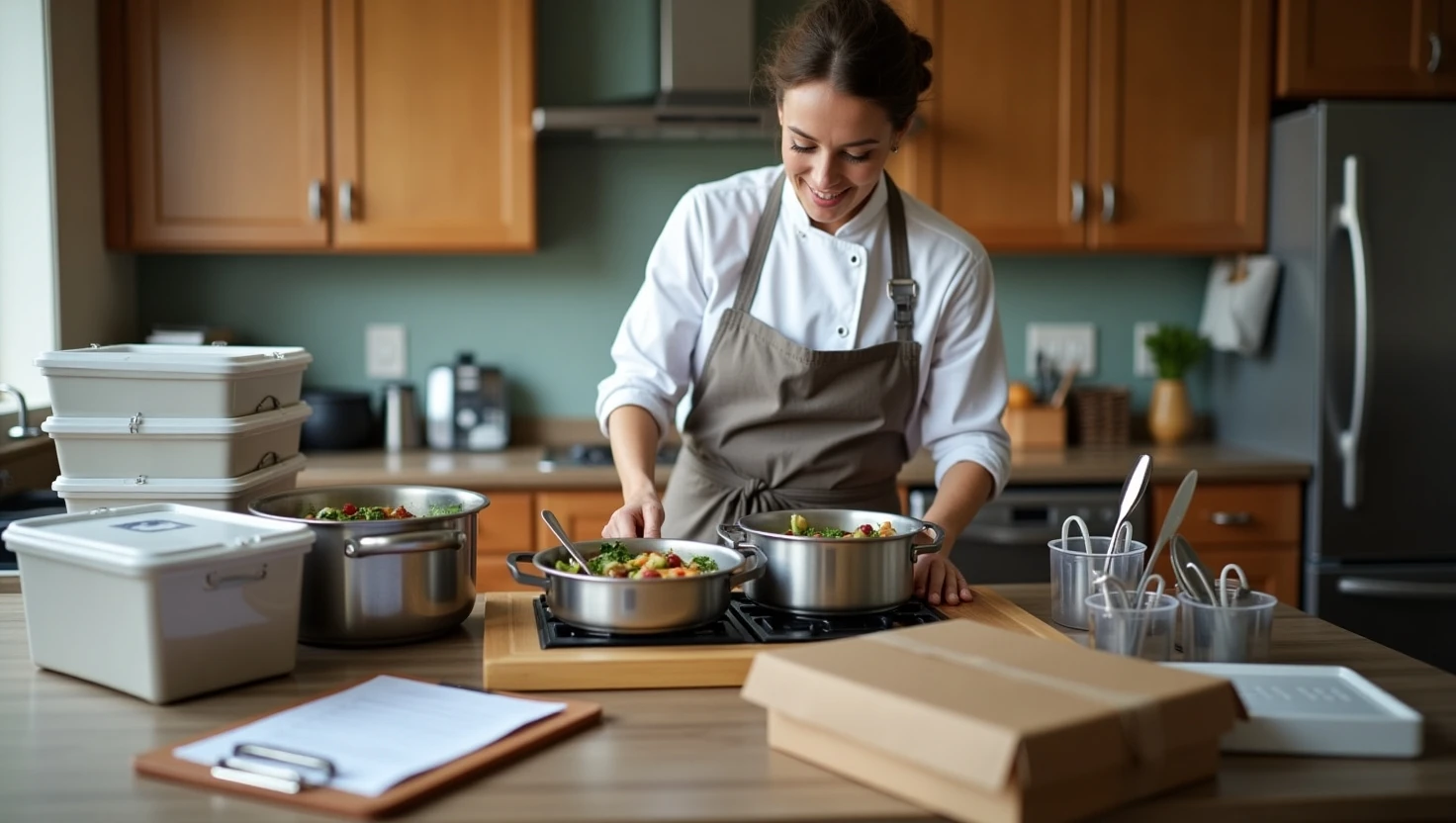 جواز کسب مشاغل خانگی یک خانم در حال درست کردن غذا برای کسب و کار