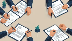 شرکت مدنی چیست؟ در حال ثبت قرارداد شرکت مدنی و توافق دارند عکس کارتونی