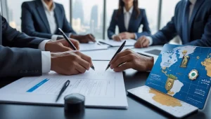 ثبت برند در عمان افرادی در حال عقد قرارداد ثبت برند در عمان