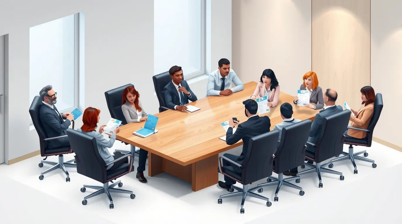 سهام ممتاز چیست؟ تصویر جمعی از سهامداران یک شرکت که دور یک میز نشسته اند