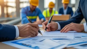 تصویر چندتا مهندس که سر ساختمان هستند