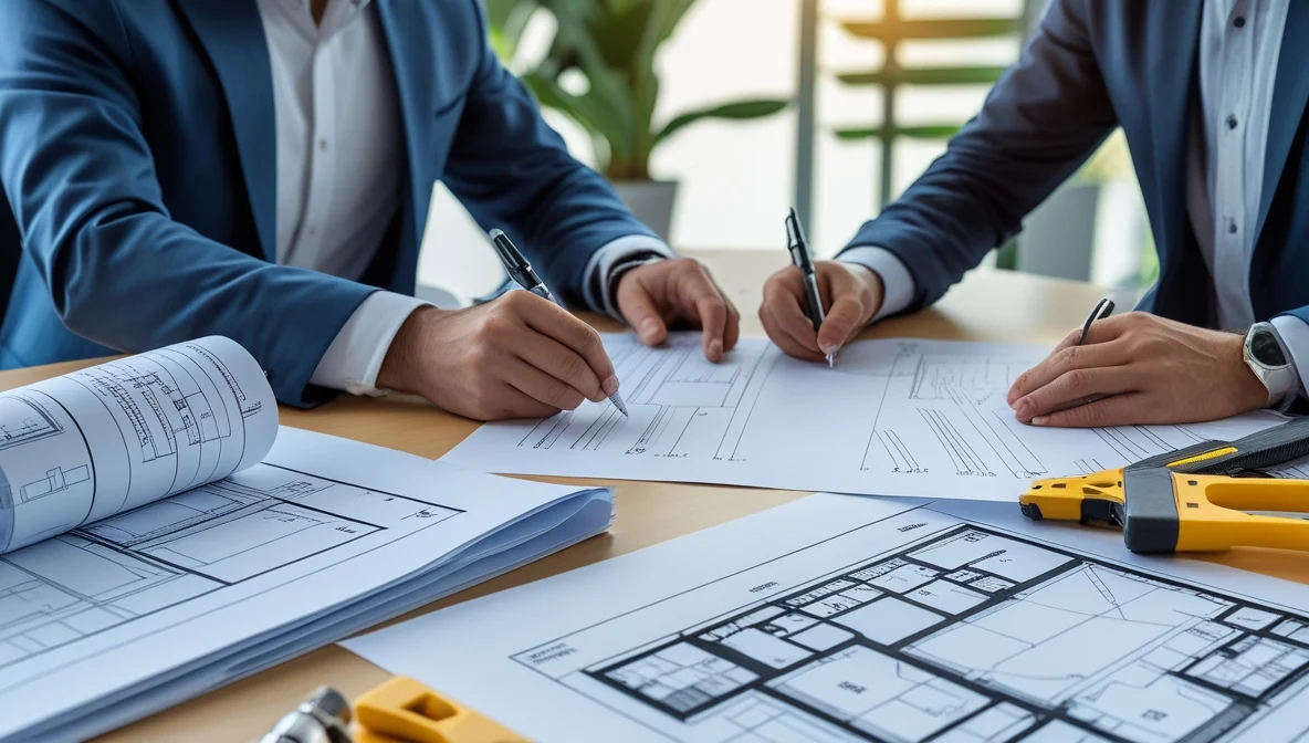 ثبت شرکت تاسیساتی تصویر دو مرد در حال امضا کردن یک برگه