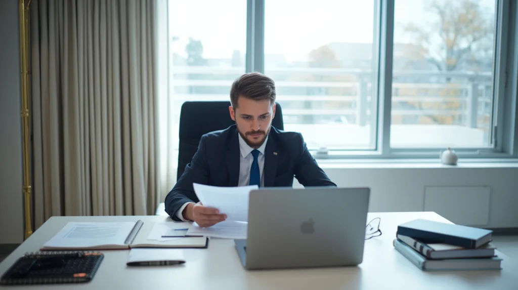 یک آقا در حال کار کردن