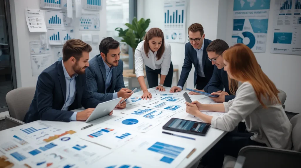 تیمی در شرکت درحال کار تیمی