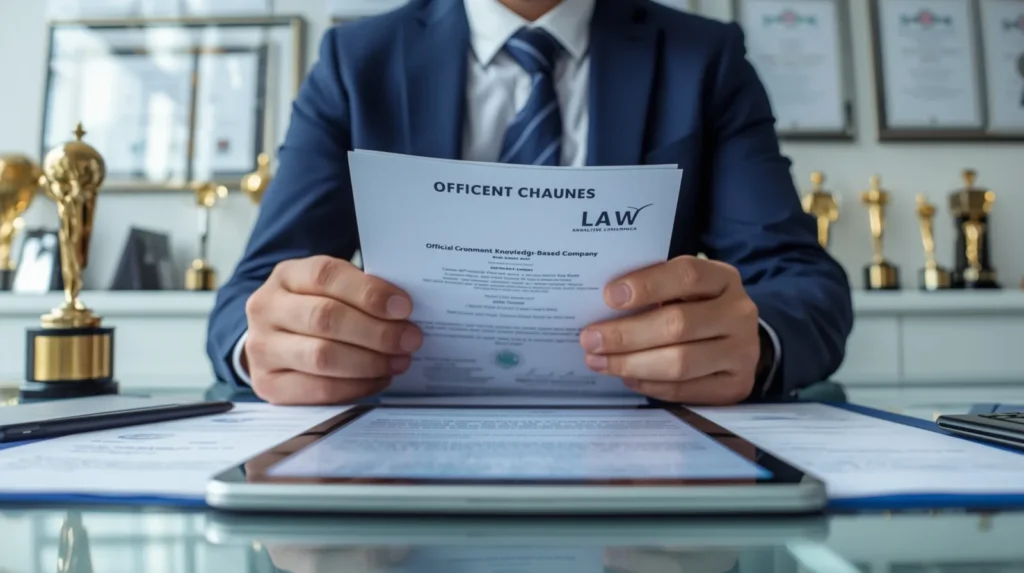 Lucid Origin Closeup of a professional reviewing official docu 3