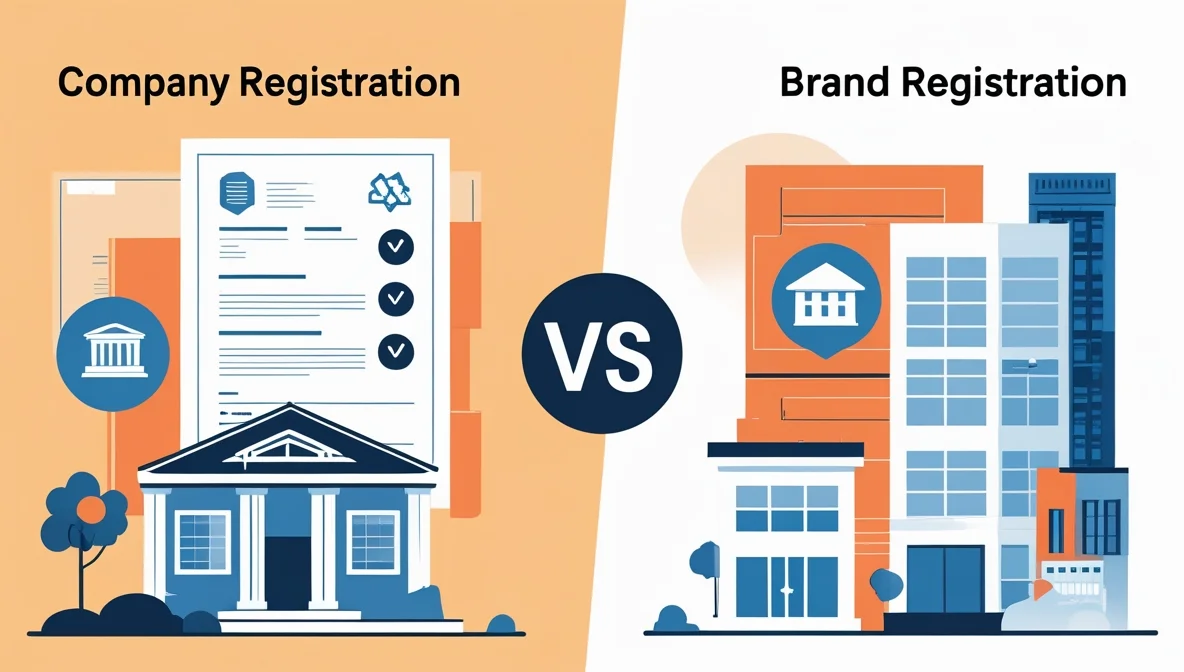 تصویر شاخص تفاوت ثبت شرکت و ثبت برند تصویر مقایسه ای ثبت شرکت و ثبت برند