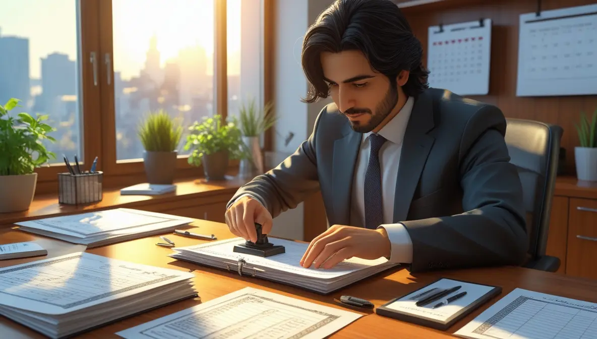 تصویر یک مرد که در حال نوشتن چیزی است در مطلب پلمپ دفاتر