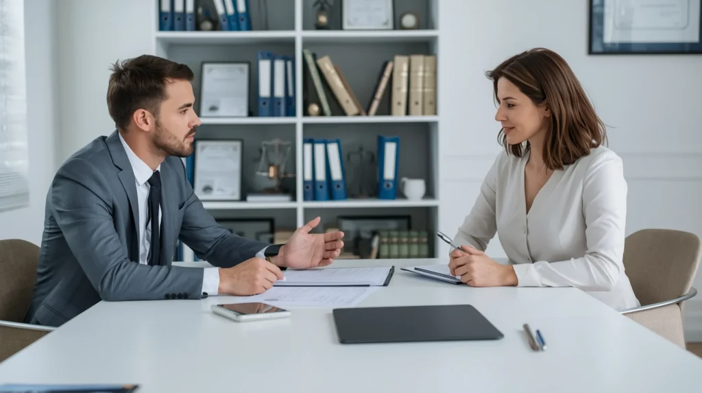 یک خانوم و آقا در حال صحبت 