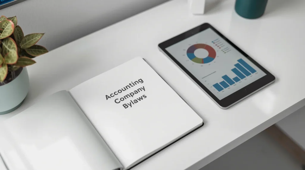 Lucid Origin Minimalist modern desk with an open notebook titl 3