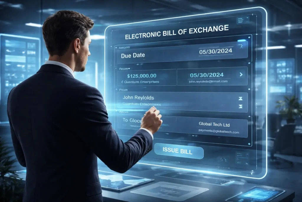 یک نفر در حال چک کردن برات الکترونیکی